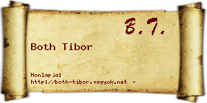 Both Tibor névjegykártya
